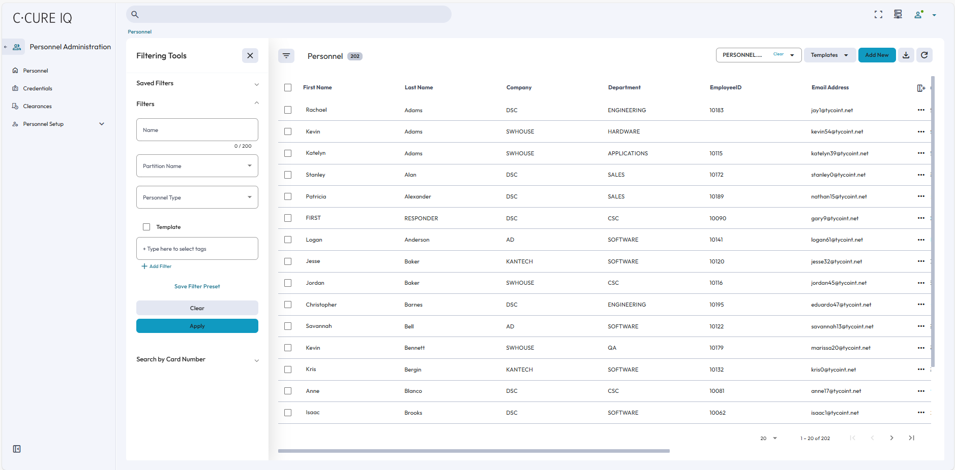 Image of the Personnel module on the Personnel Administration page