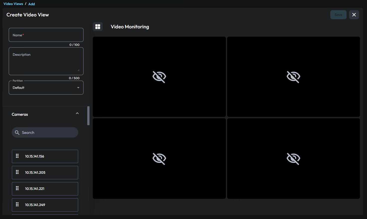 Image of the Video View editor