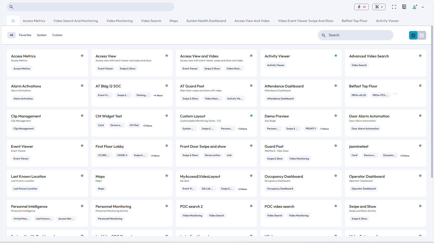 Image of the home tab on the Layouts page