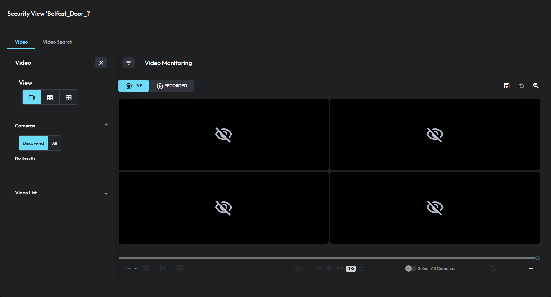 Image of a security view for an iSTAR door