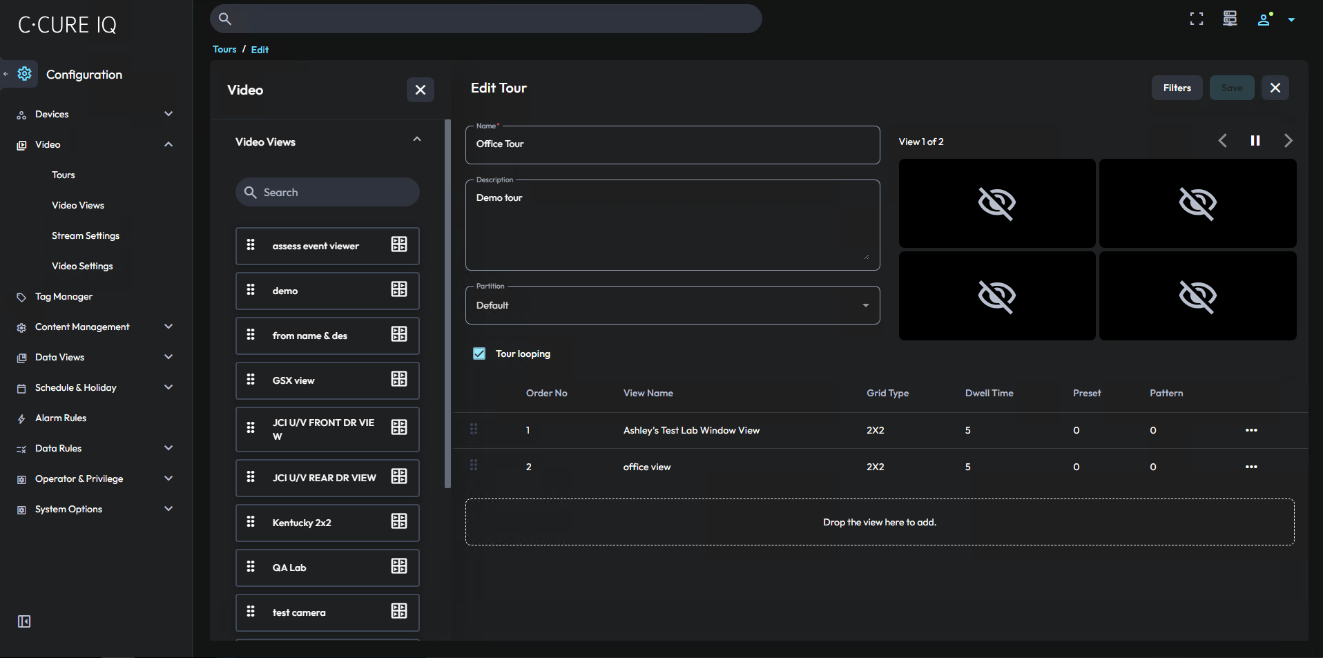 Image of the tour editor